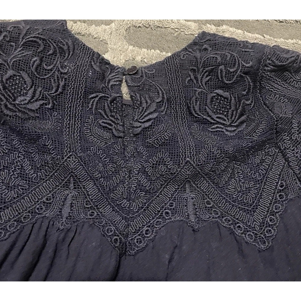 Sea New York Black Embroidered Short-Sleeve Blouse - Picture 6 of 9